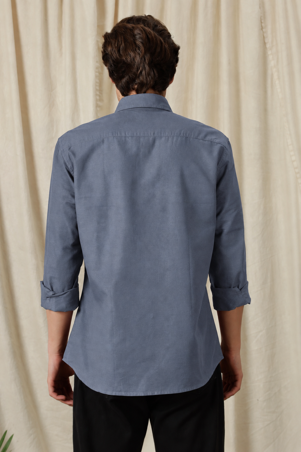 Men's Dark Grey Relaxed Fit Cotton Shirt