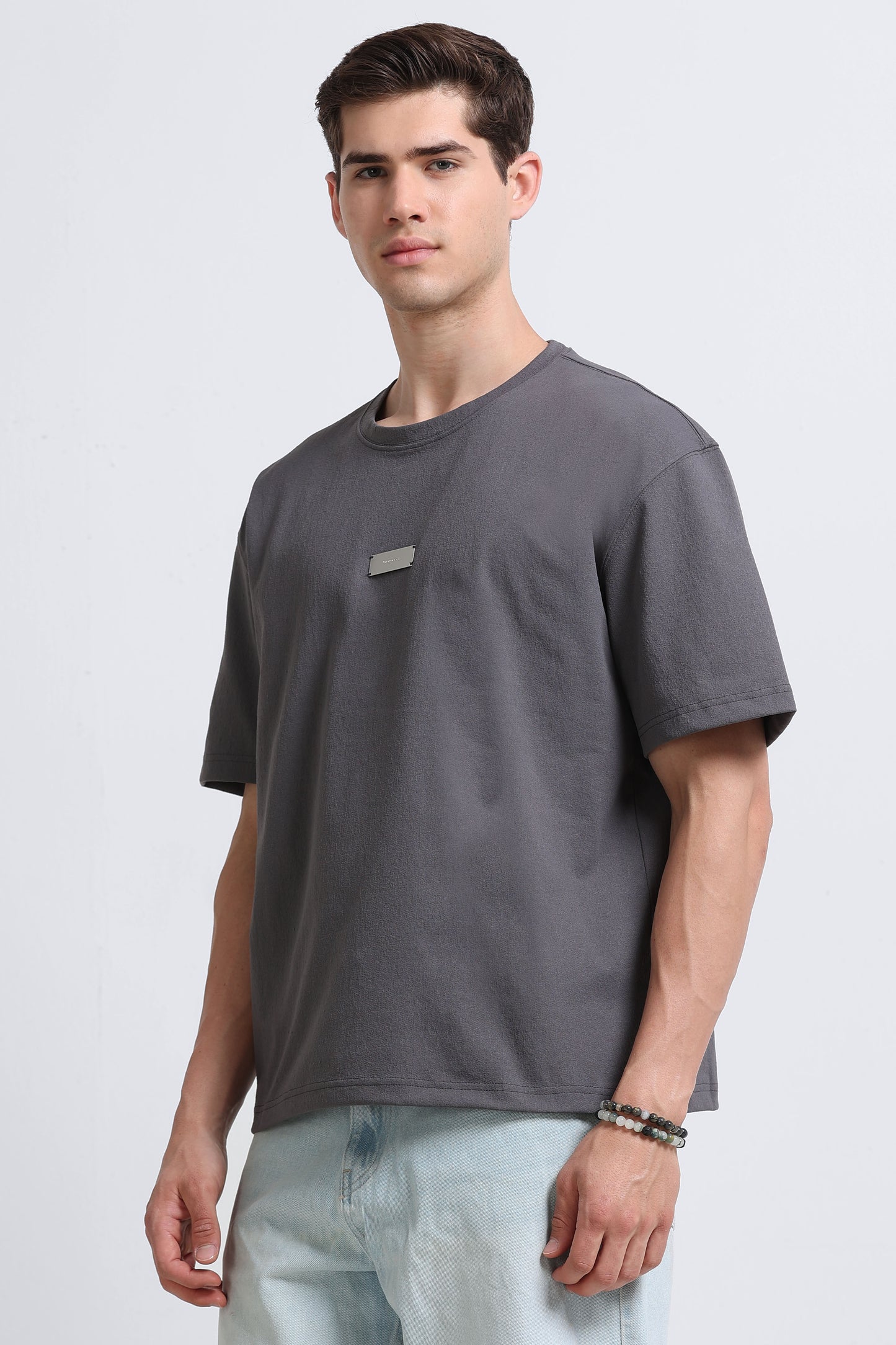Essential Oversized Crew Neck T-Shirt Grey