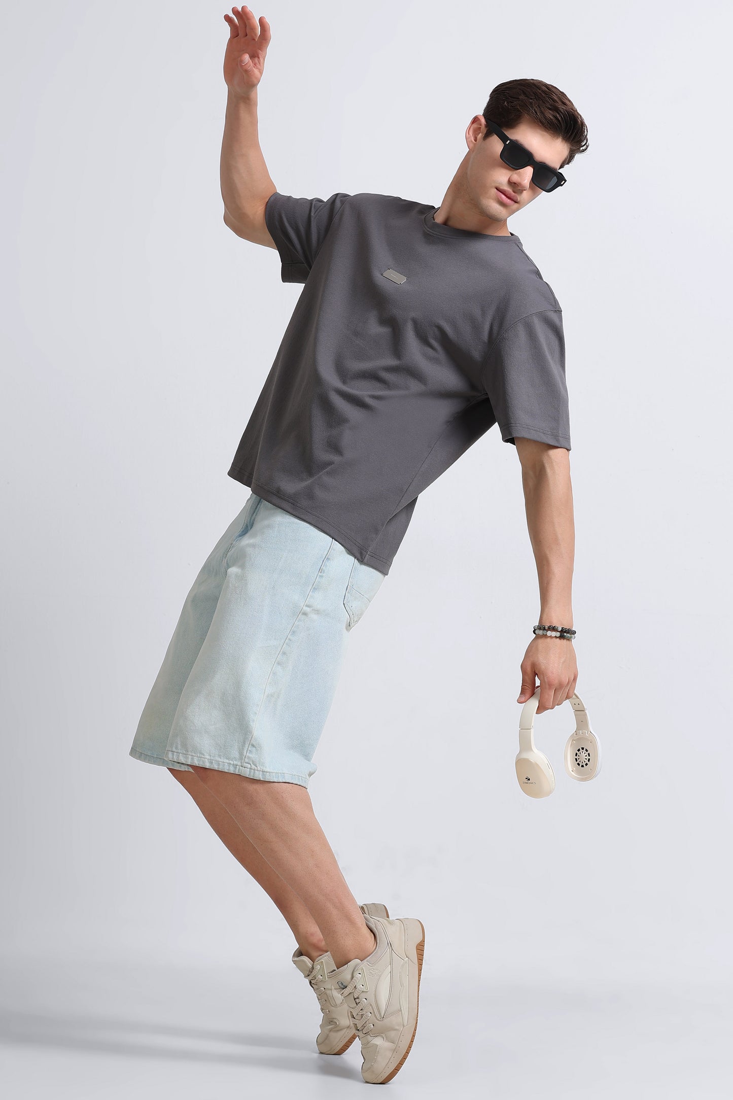 Essential Oversized Crew Neck T-Shirt Grey