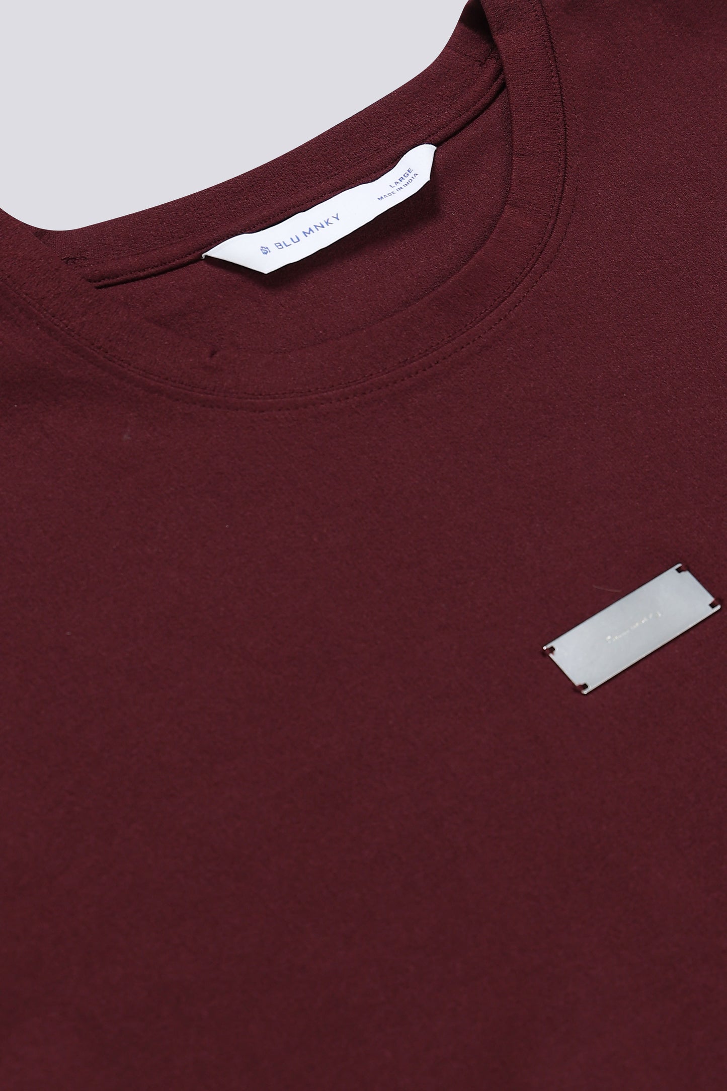 Essential Oversized Crew Neck T-Shirt Maroon