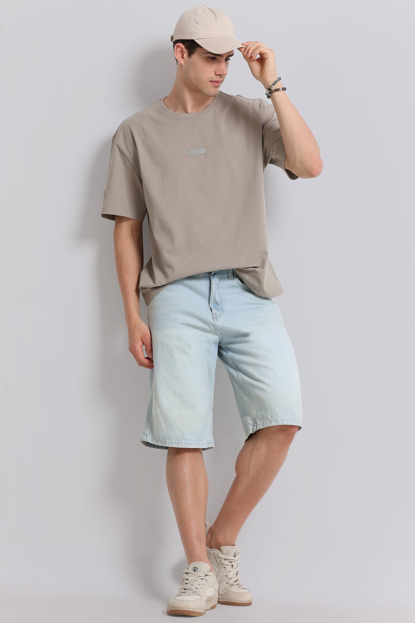 Essential Oversized Crew Neck T-Shirt Beige