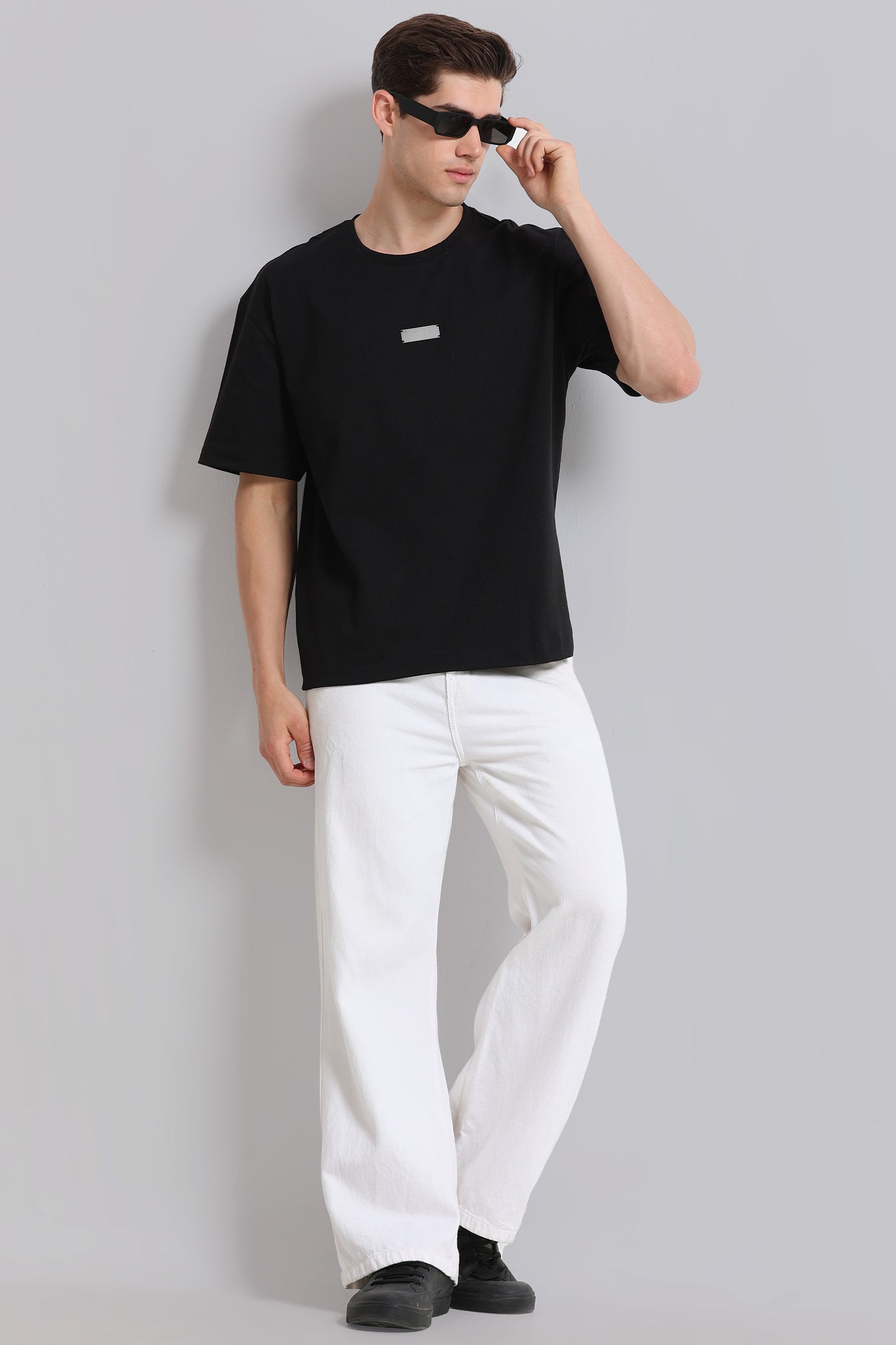 Essential Oversized Crew Neck T-Shirt Black