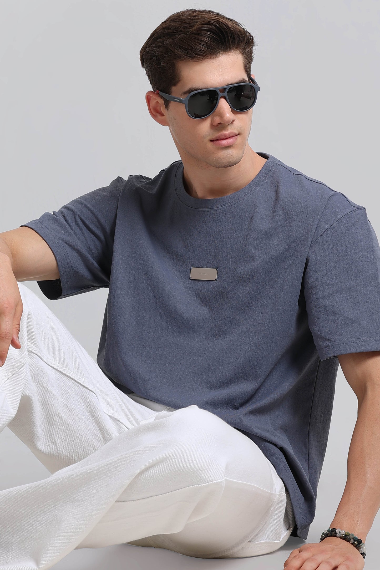 Essential Oversized Crew Neck T-Shirt State Blue