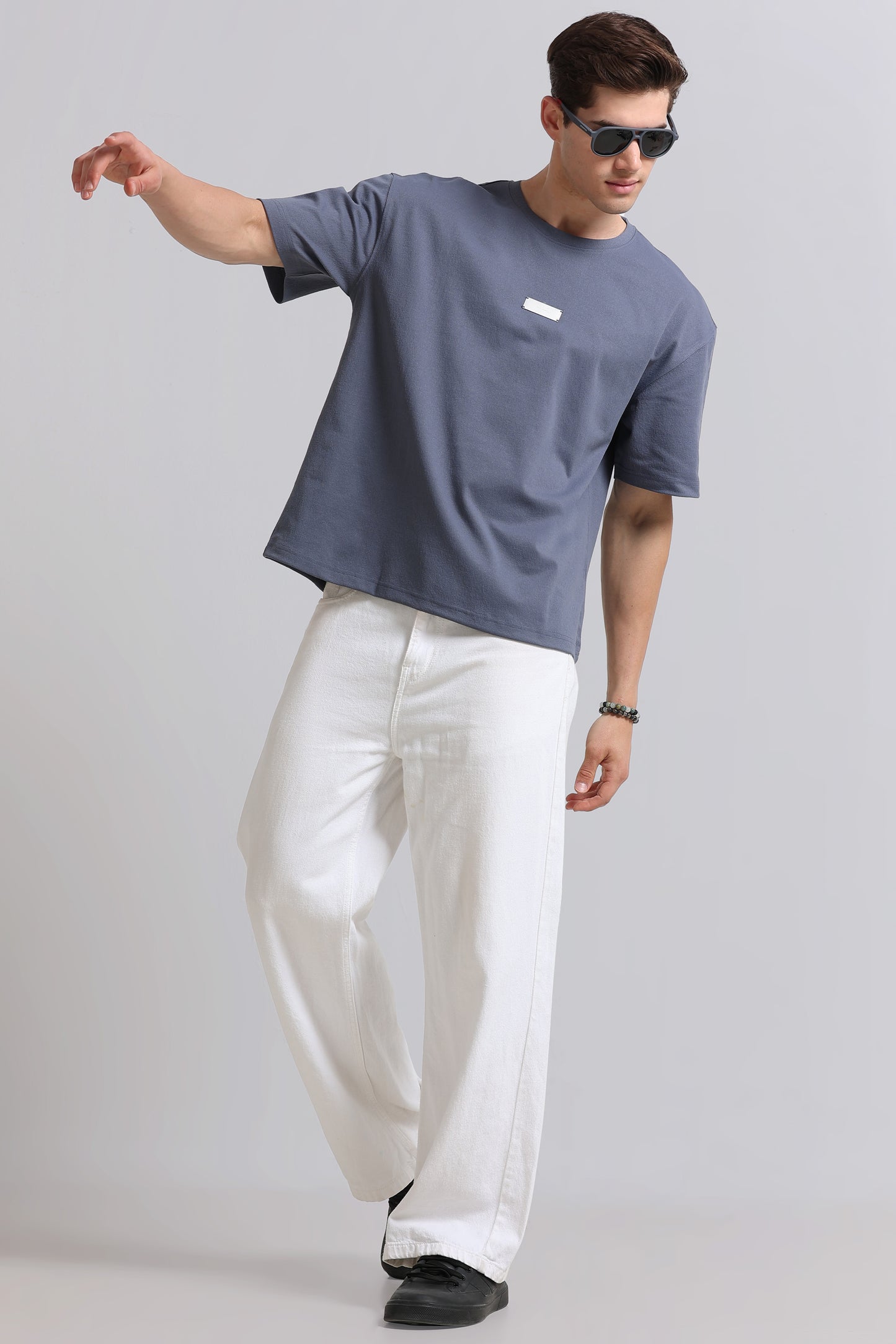 Essential Oversized Crew Neck T-Shirt State Blue