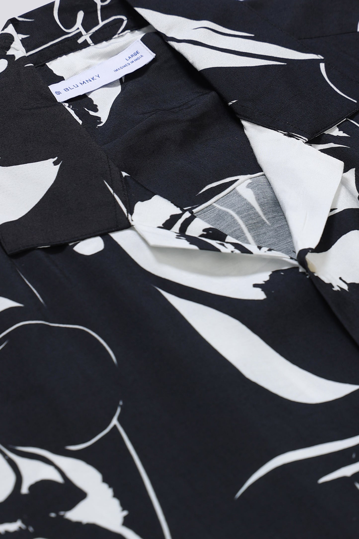 Oversized Graphic Print Shirt Black White