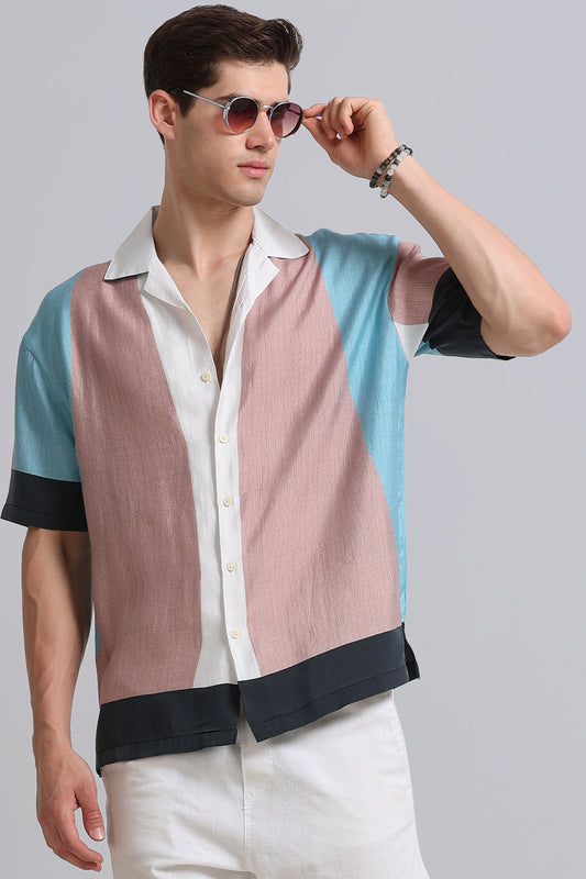Oversized Graphic Print Shirt Brown