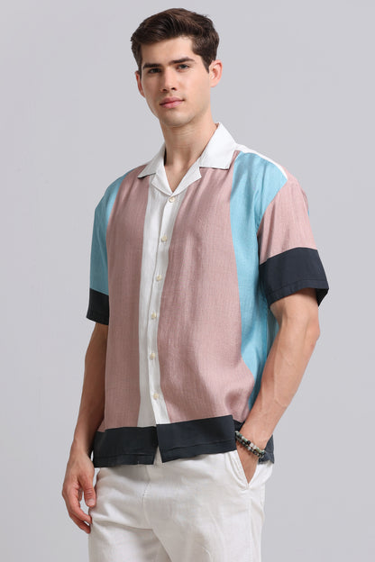Oversized Graphic Print Shirt Brown