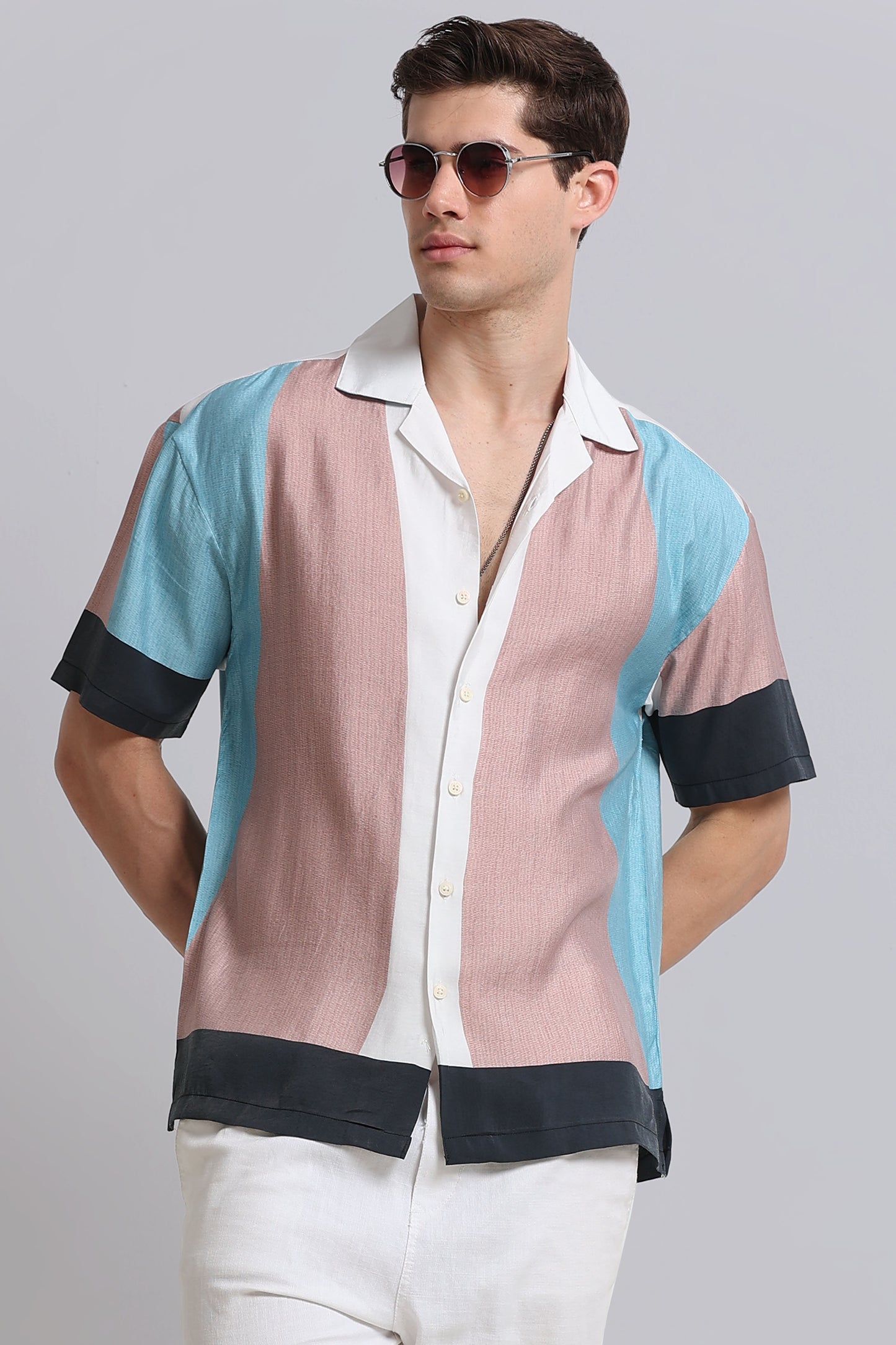 Oversized Graphic Print Shirt Brown