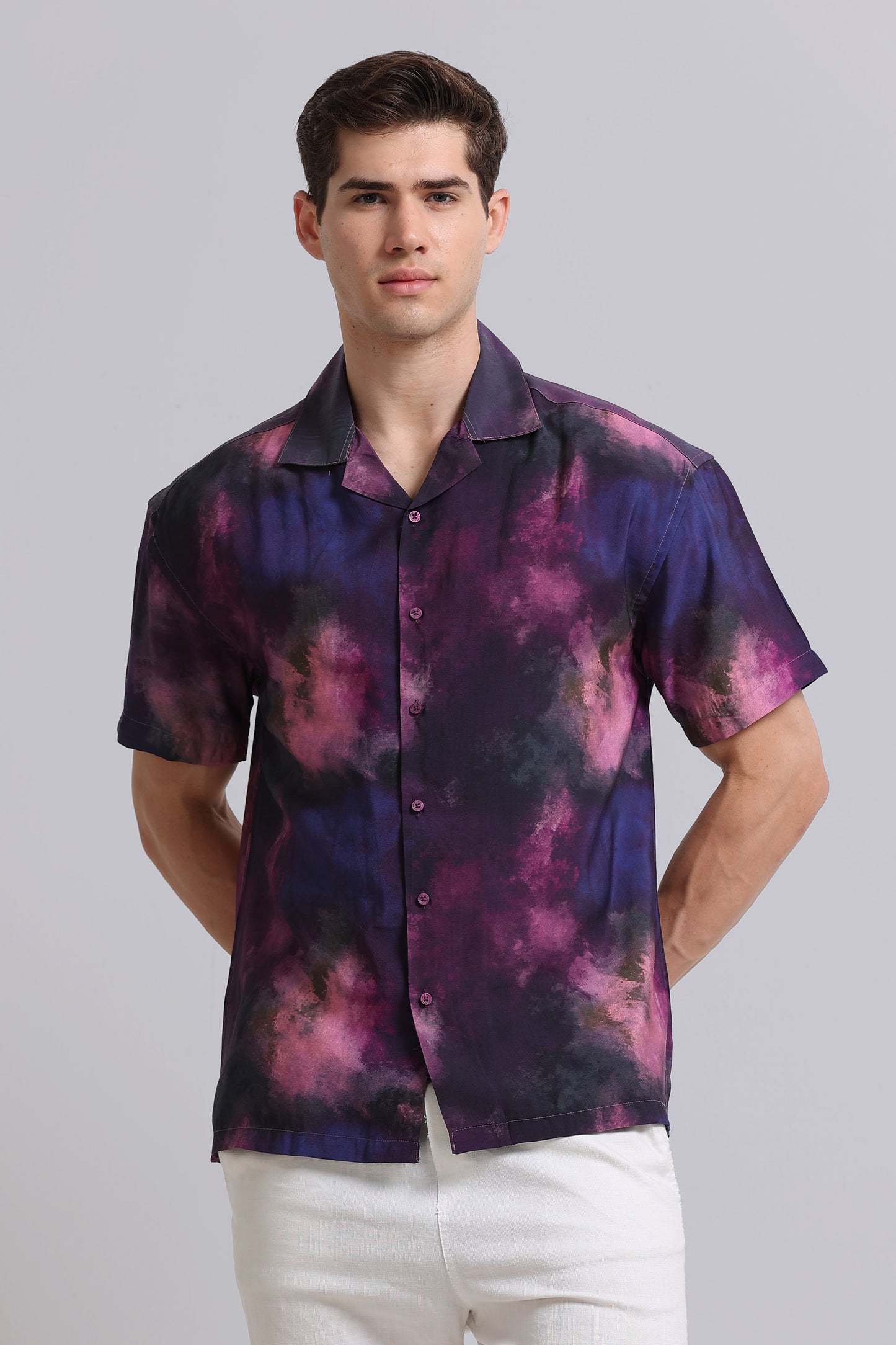Oversized Resort Shirt Purple