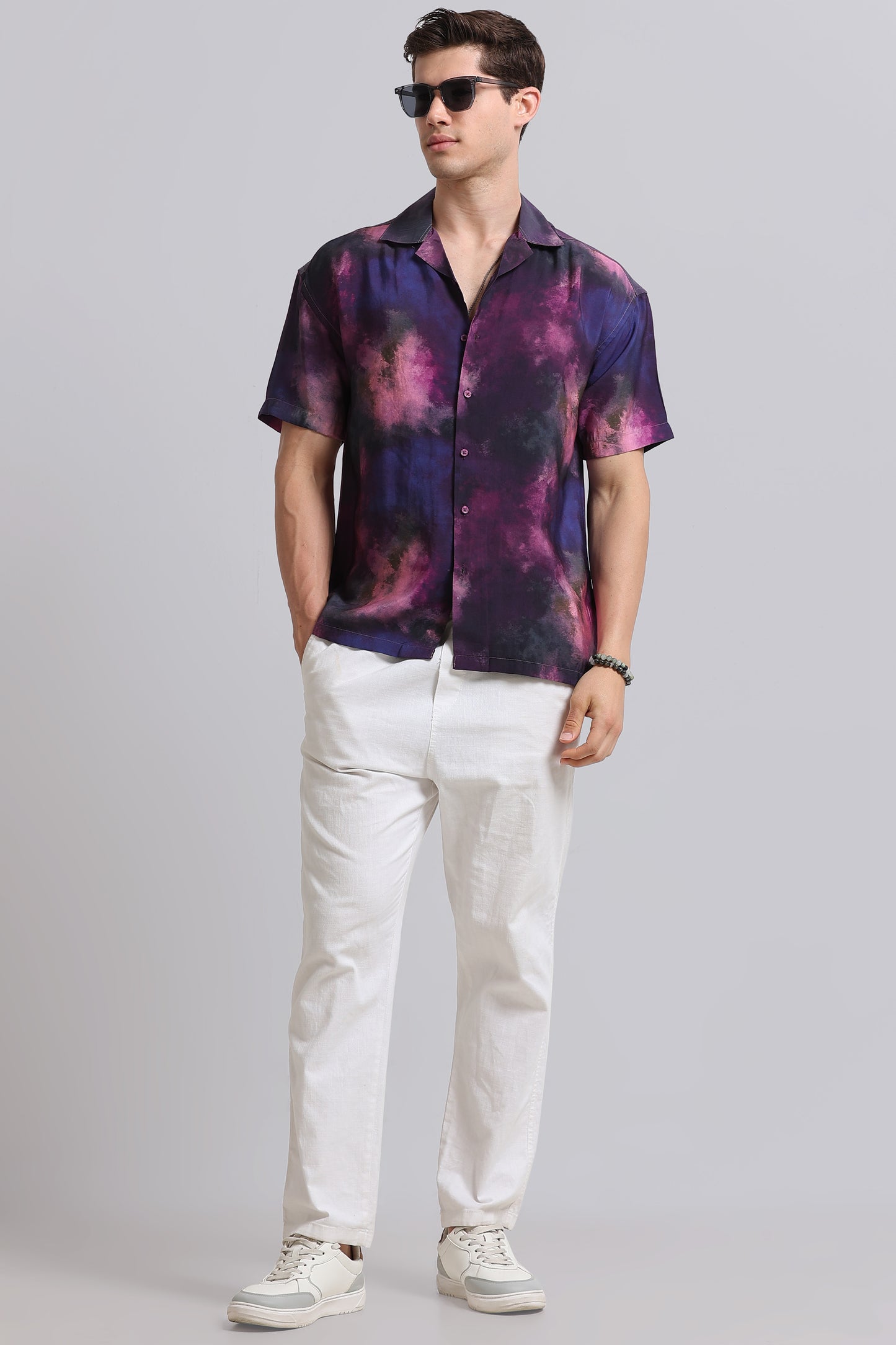 Oversized Resort Shirt Purple