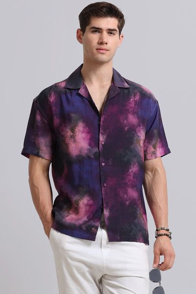 Oversized Resort Shirt Purple