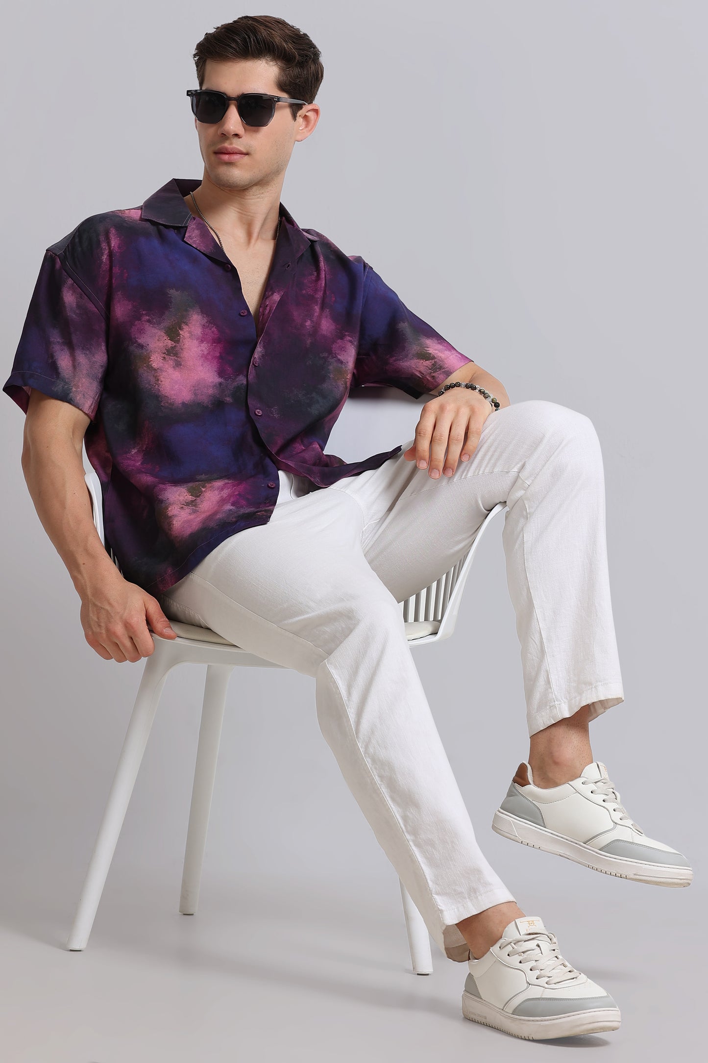 Oversized Resort Shirt Purple