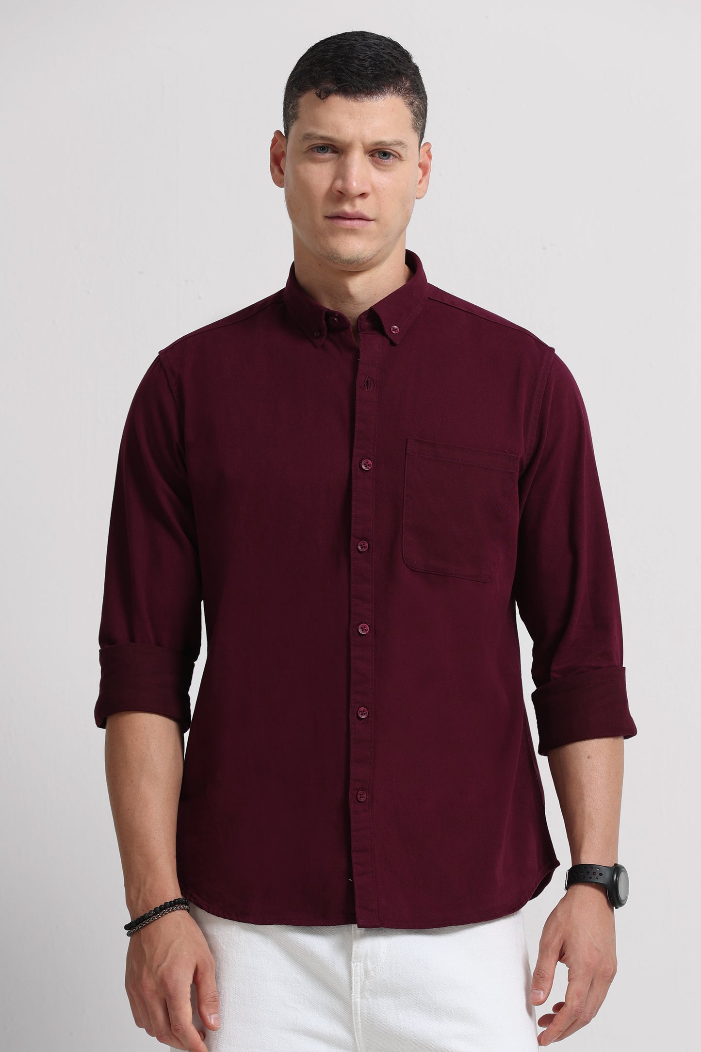 Everyday Essential Solid Shirt Maroon