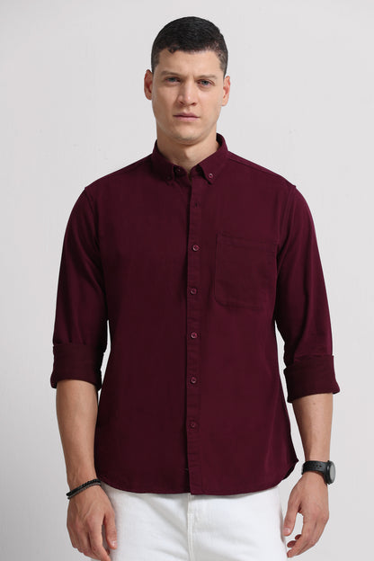 Everyday Essential Solid Shirt Maroon