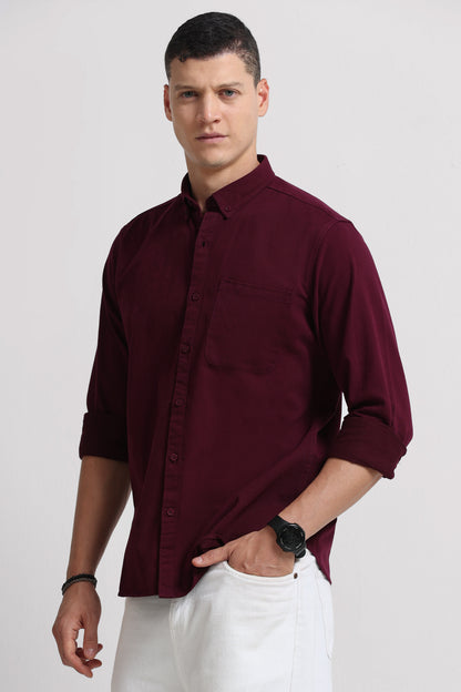 Everyday Essential Solid Shirt Maroon
