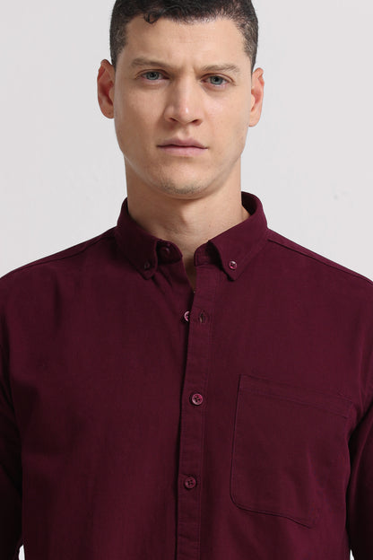 Everyday Essential Solid Shirt Maroon