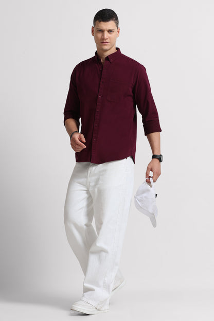 Everyday Essential Solid Shirt Maroon