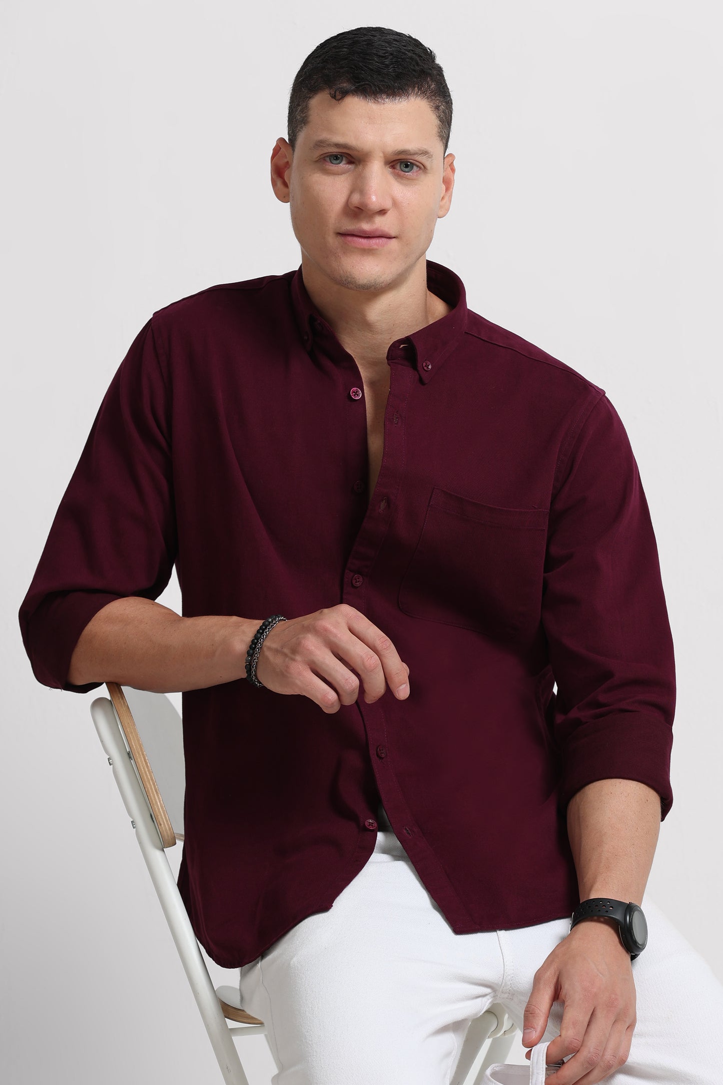 Everyday Essential Solid Shirt Maroon