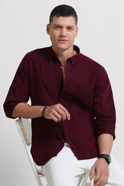 Everyday Essential Solid Shirt Maroon