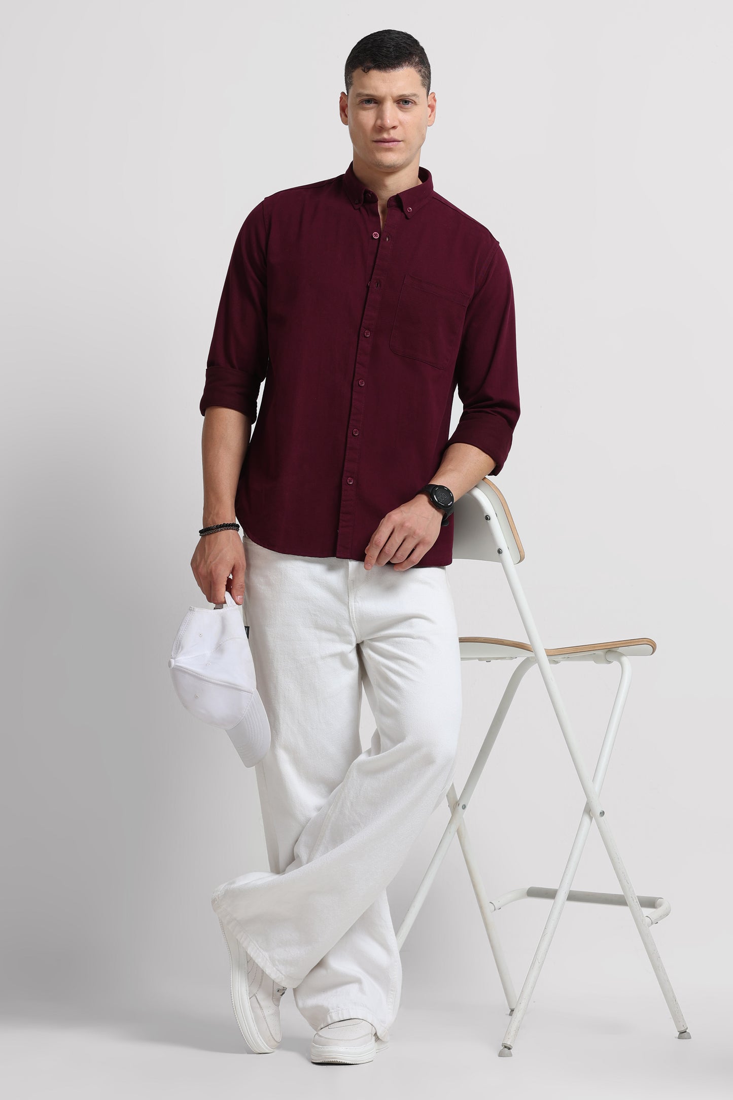 Everyday Essential Solid Shirt Maroon