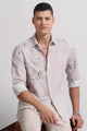 Cotton Linen Digital Printed Shirt Lt Pink