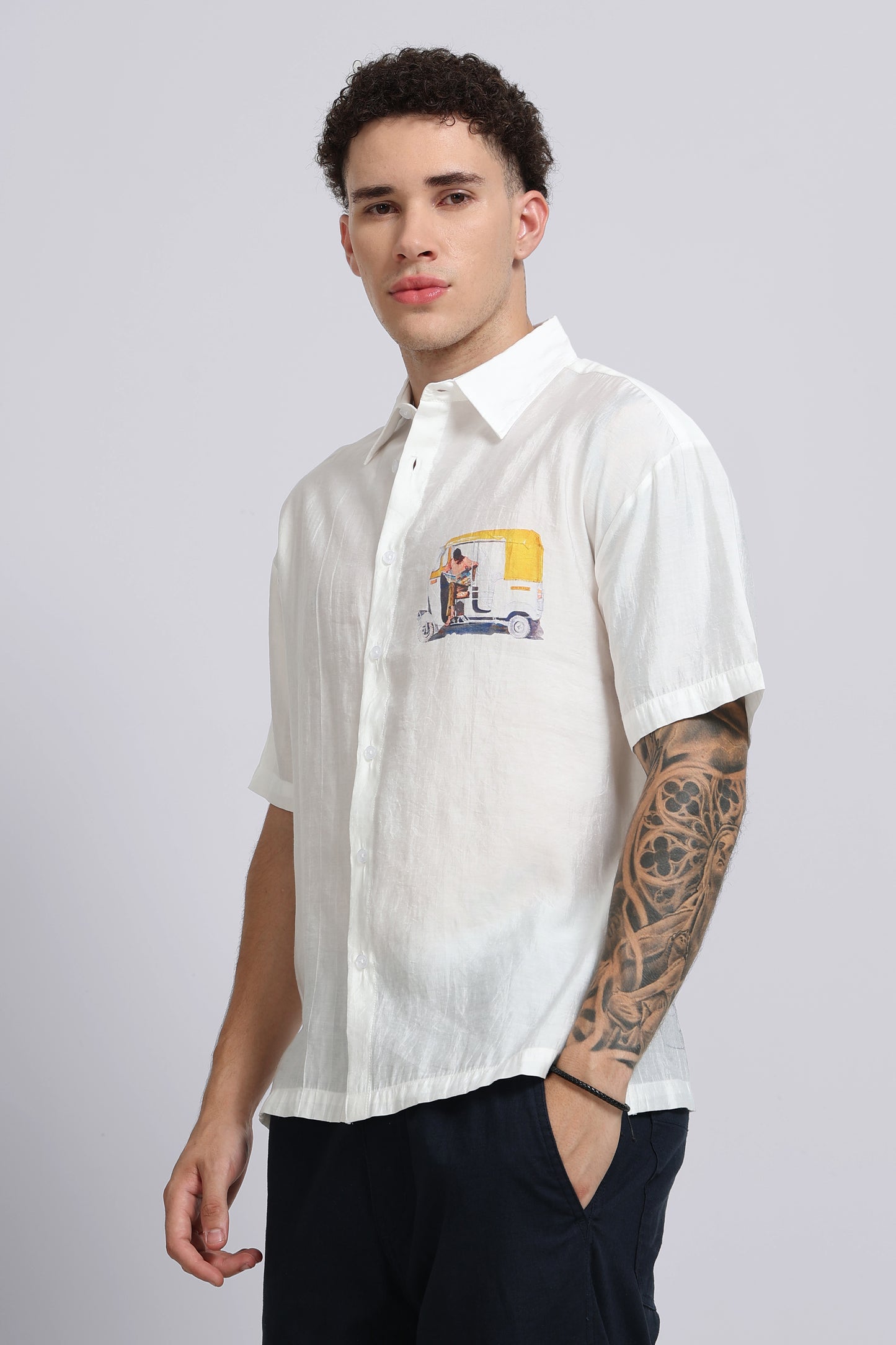 "Catching Up" Oversized Print Shirt