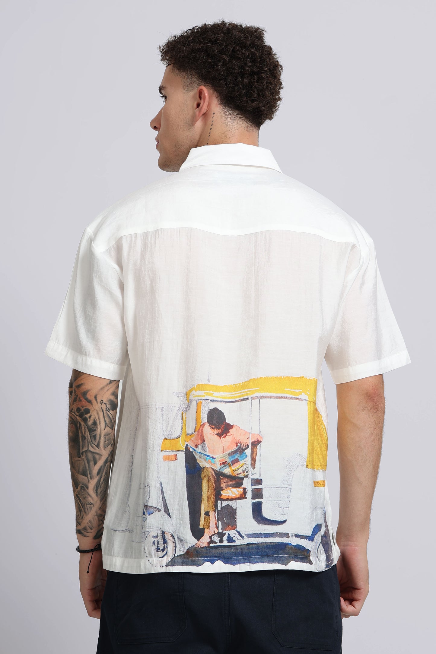 "Catching Up" Oversized Print Shirt