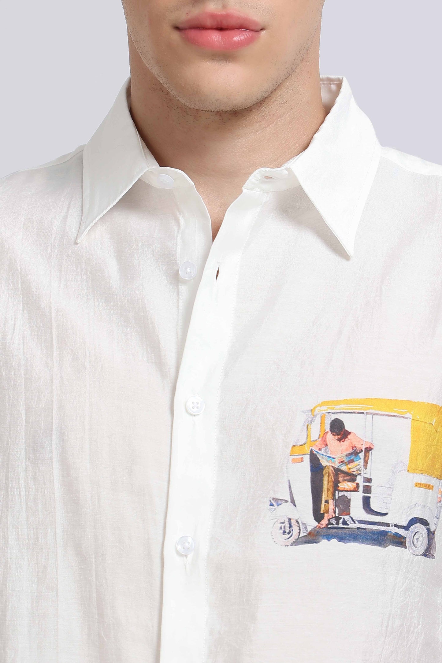 "Catching Up" Oversized Print Shirt