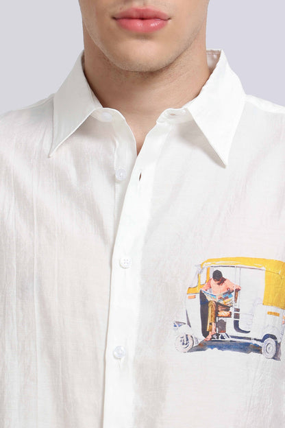 "Catching Up" Oversized Print Shirt