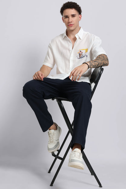 "Catching Up" Oversized Print Shirt