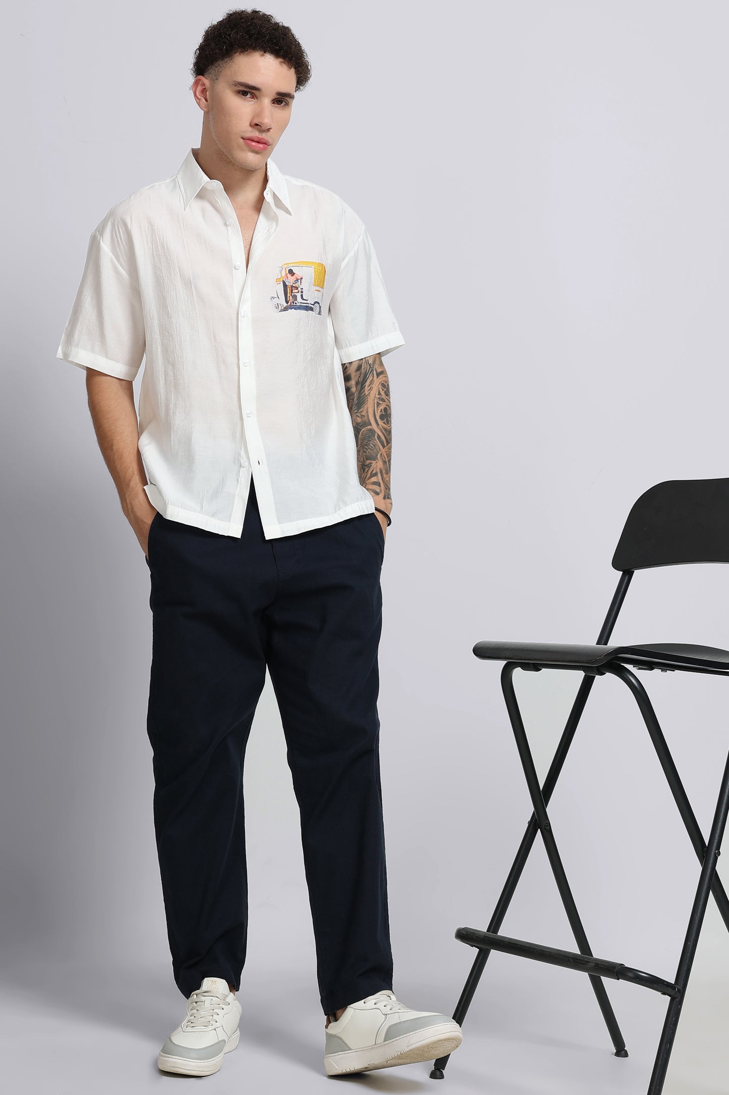 "Catching Up" Oversized Print Shirt