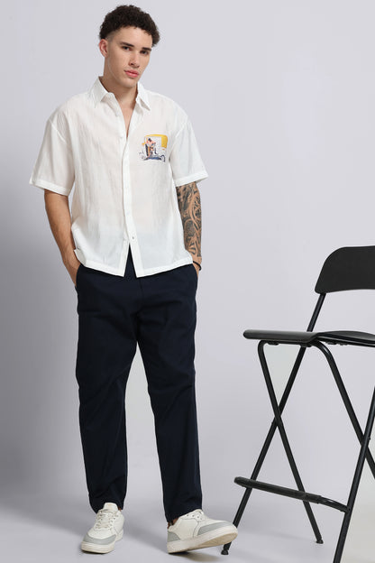 "Catching Up" Oversized Print Shirt