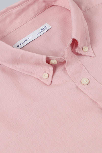 Viscose Linen Slim Fit Shirt Lt Pink