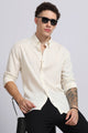 Viscose Linen Slim Fit Shirt Off White