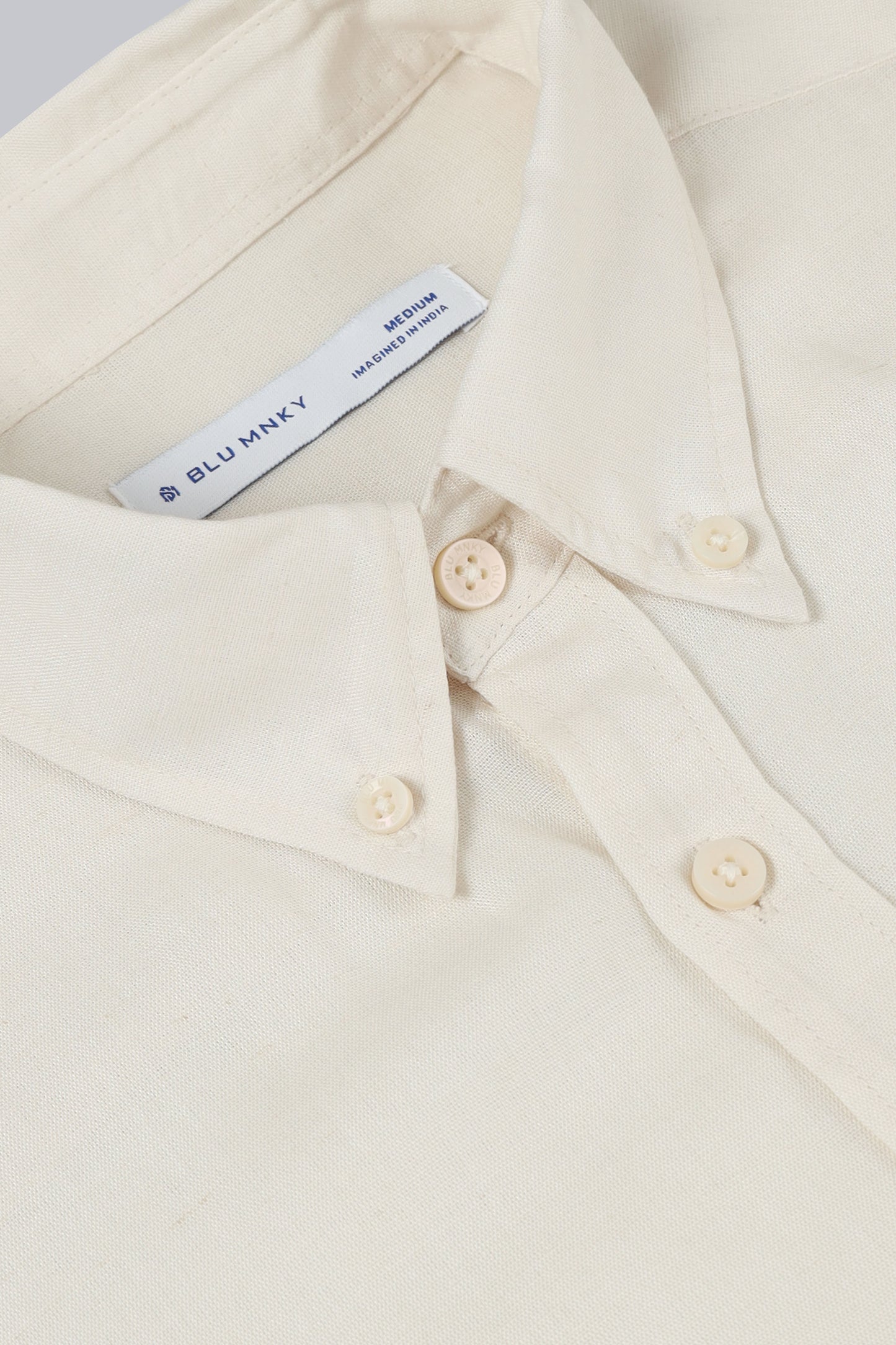 Viscose Linen Slim Fit Shirt Off White