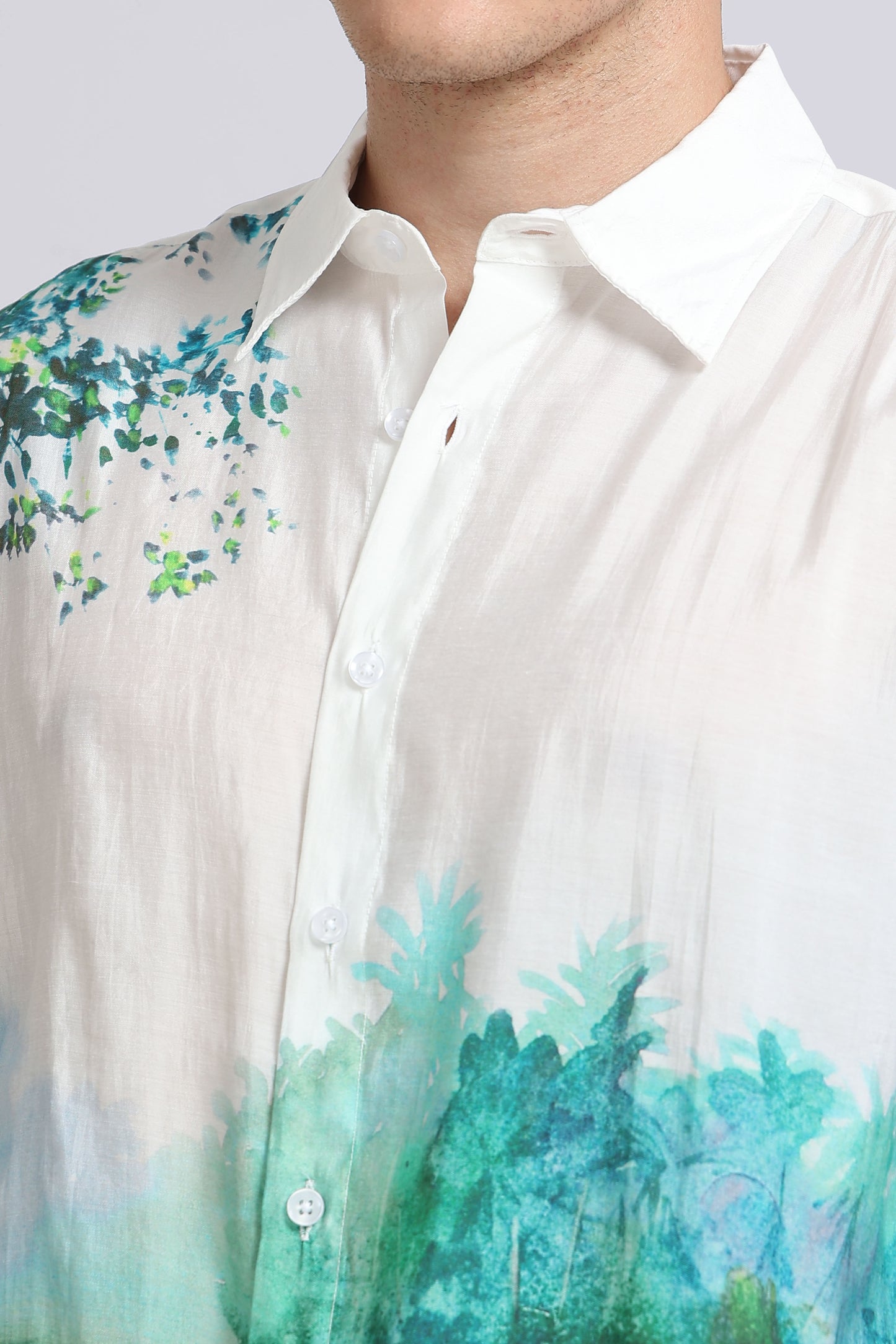 "Floating Along The Backwaters" Oversized Print Shirt