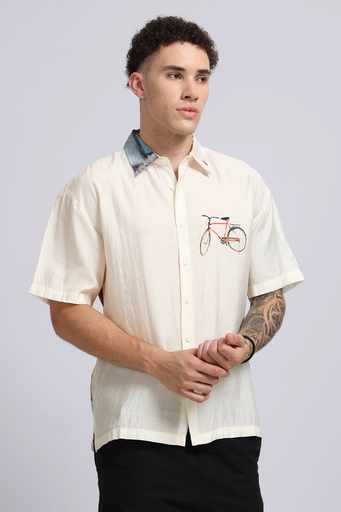 "Morning Coffee" Oversized Print Shirt