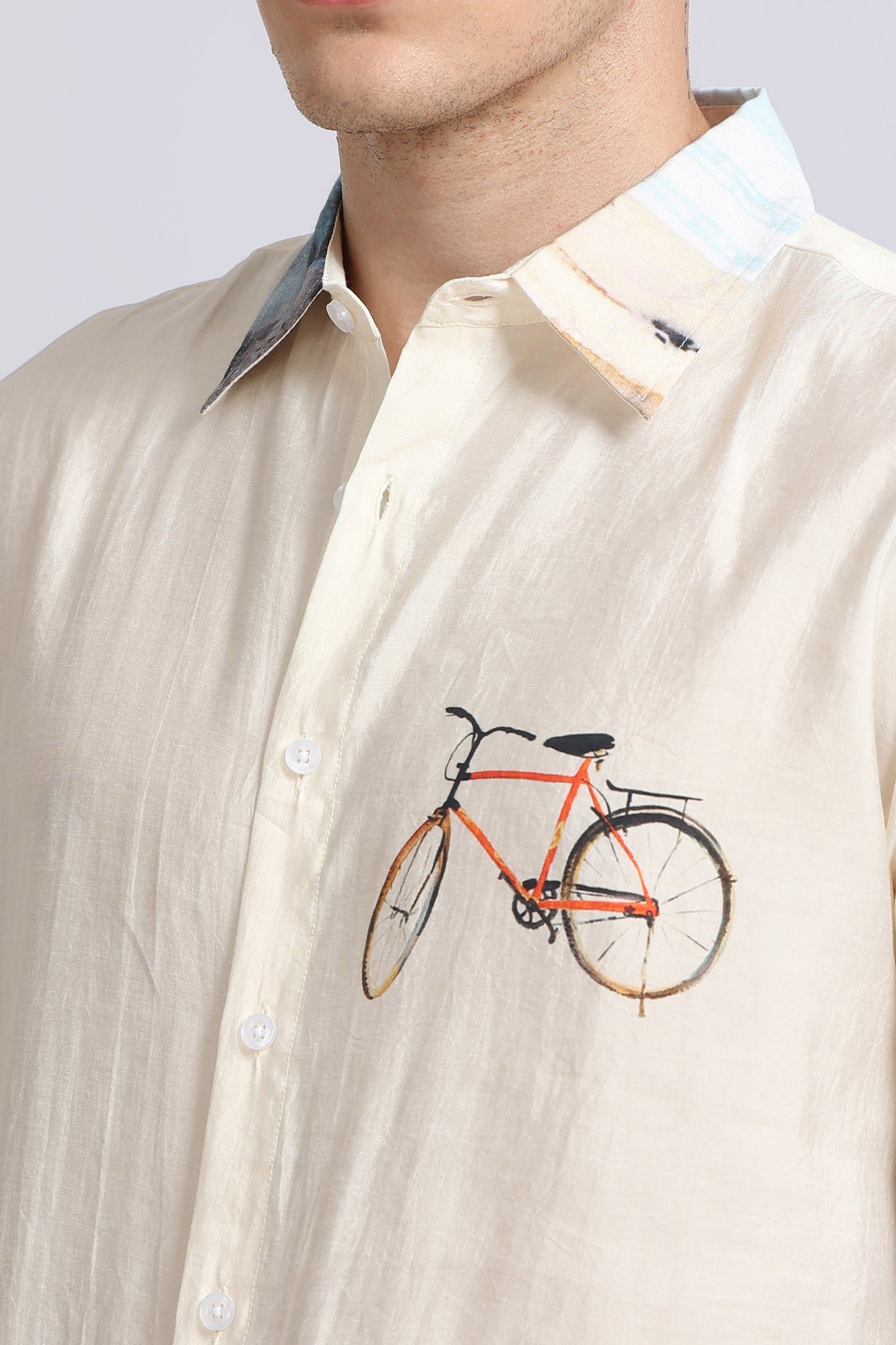 "Morning Coffee" Oversized Print Shirt