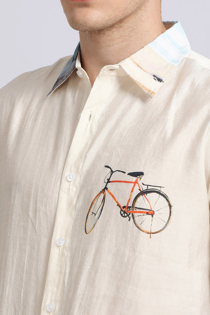 "Morning Coffee" Oversized Print Shirt