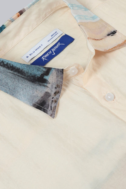 "Morning Coffee" Oversized Print Shirt