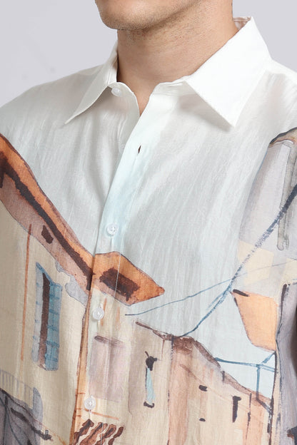 "Red Car" Oversized Print Shirt