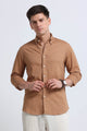 Classic Cotton Linen Button-Down Shirt Mustard Yellow
