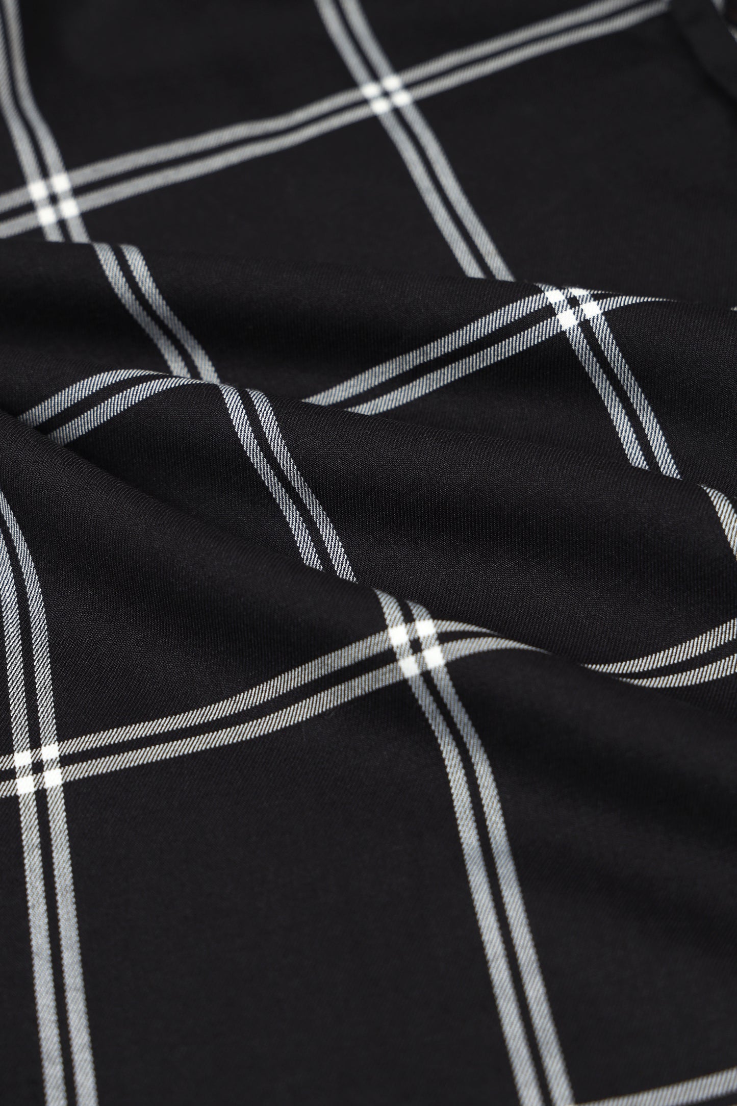 Premium Checked Slim-fit Shirt Black White