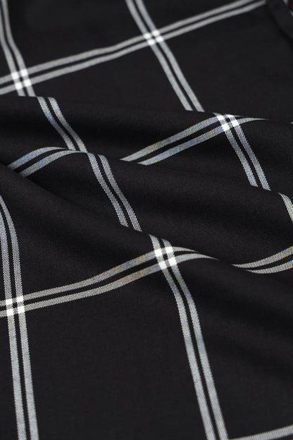 Premium Checked Slim-fit Shirt Black White
