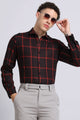 Premium Checked Slim-fit Shirt Black Red