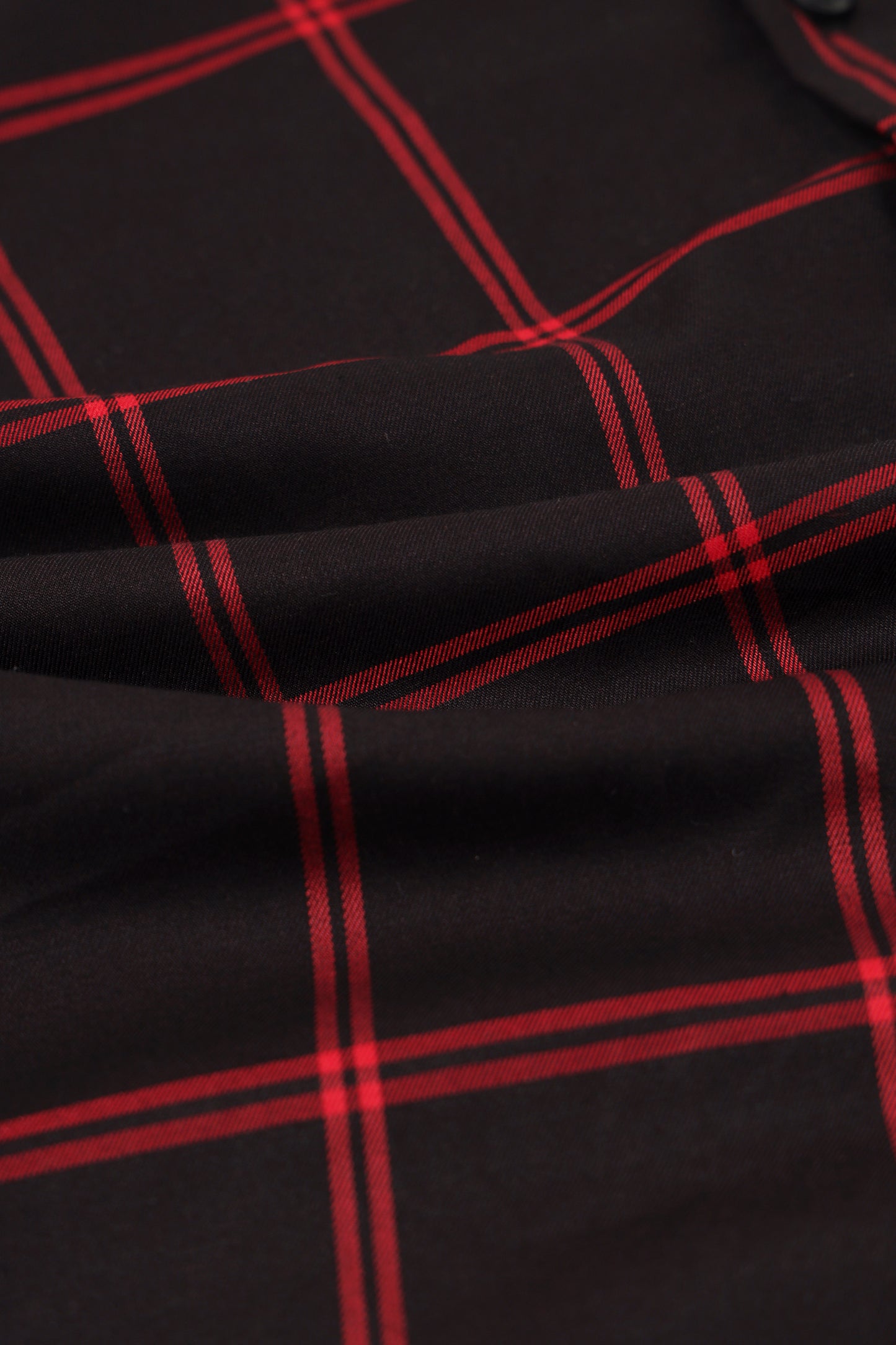 Premium Checked Slim-fit Shirt Black Red