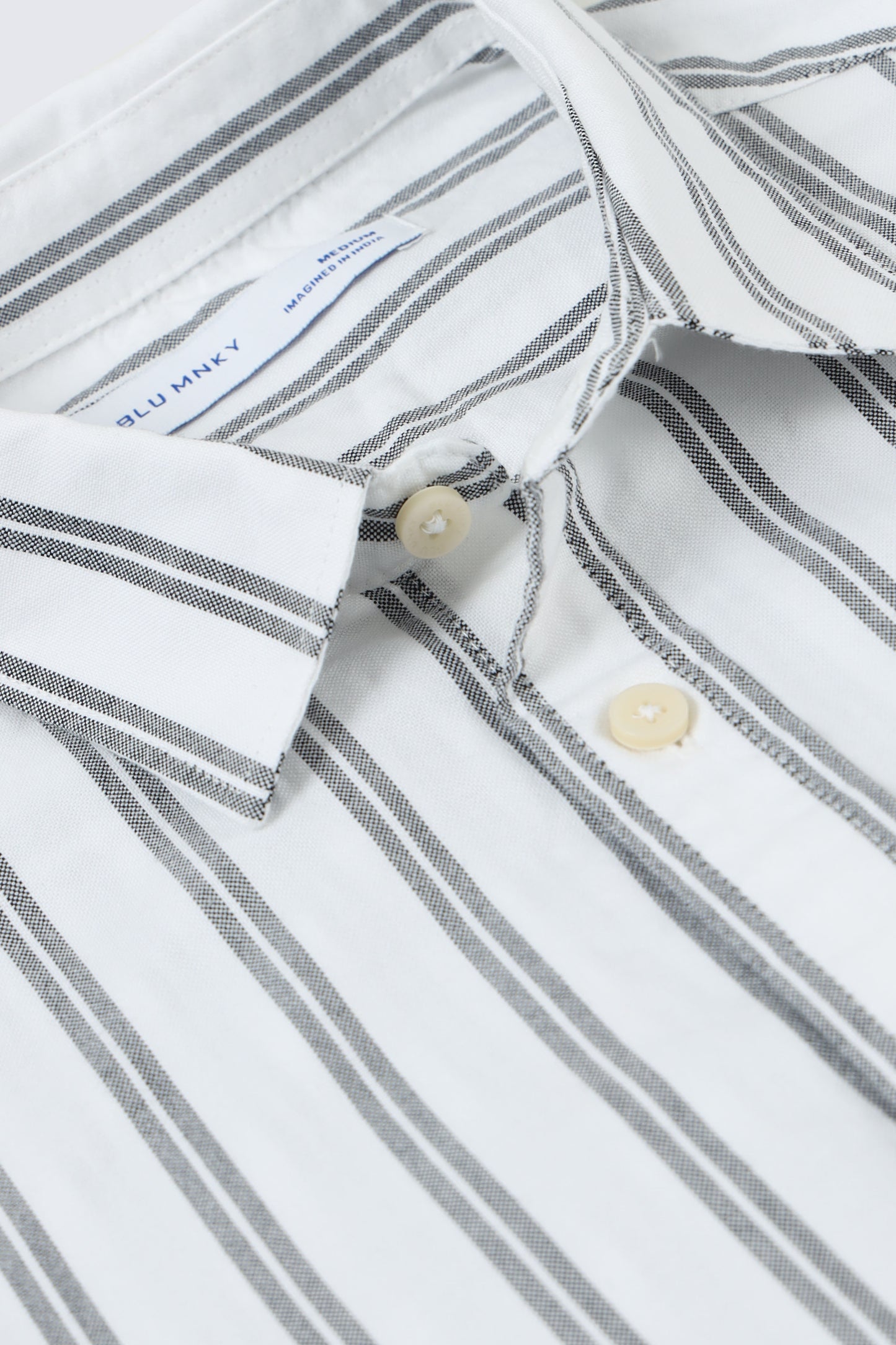 Classic Striped Oxford Cotton Shirt White Black