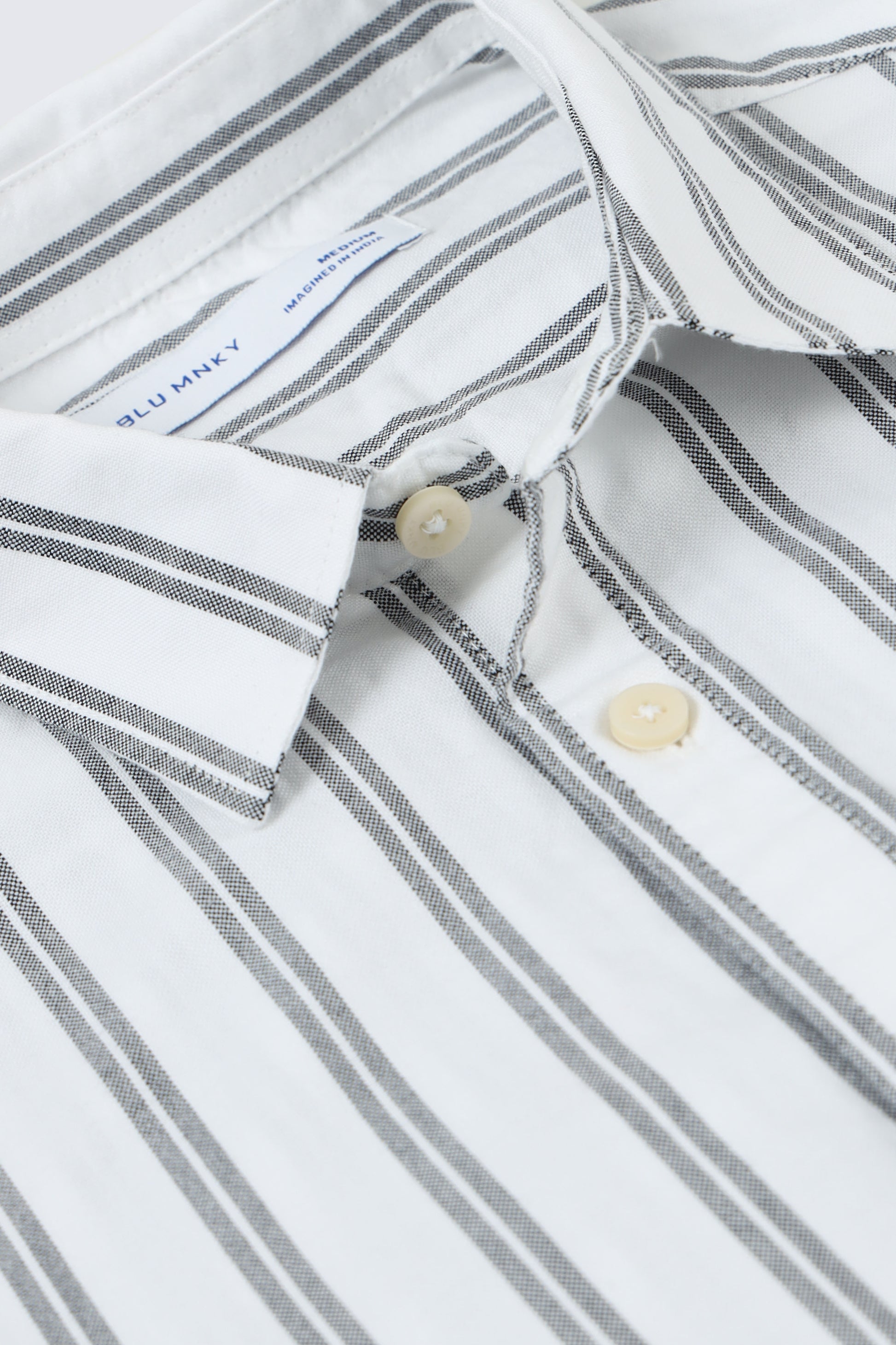 Classic Striped Oxford Cotton Shirt White Black