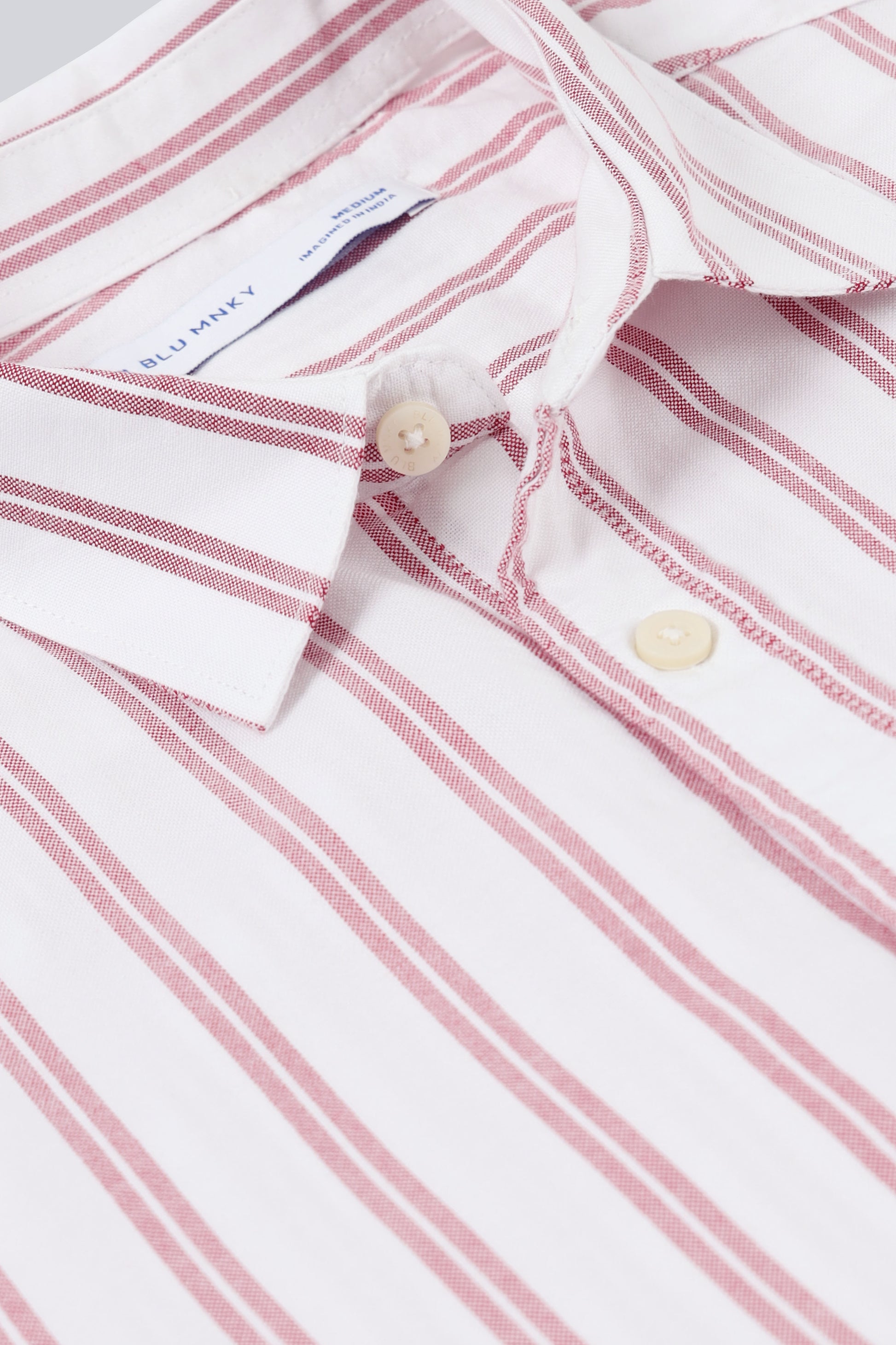 Classic Striped Oxford Cotton Shirt Red White