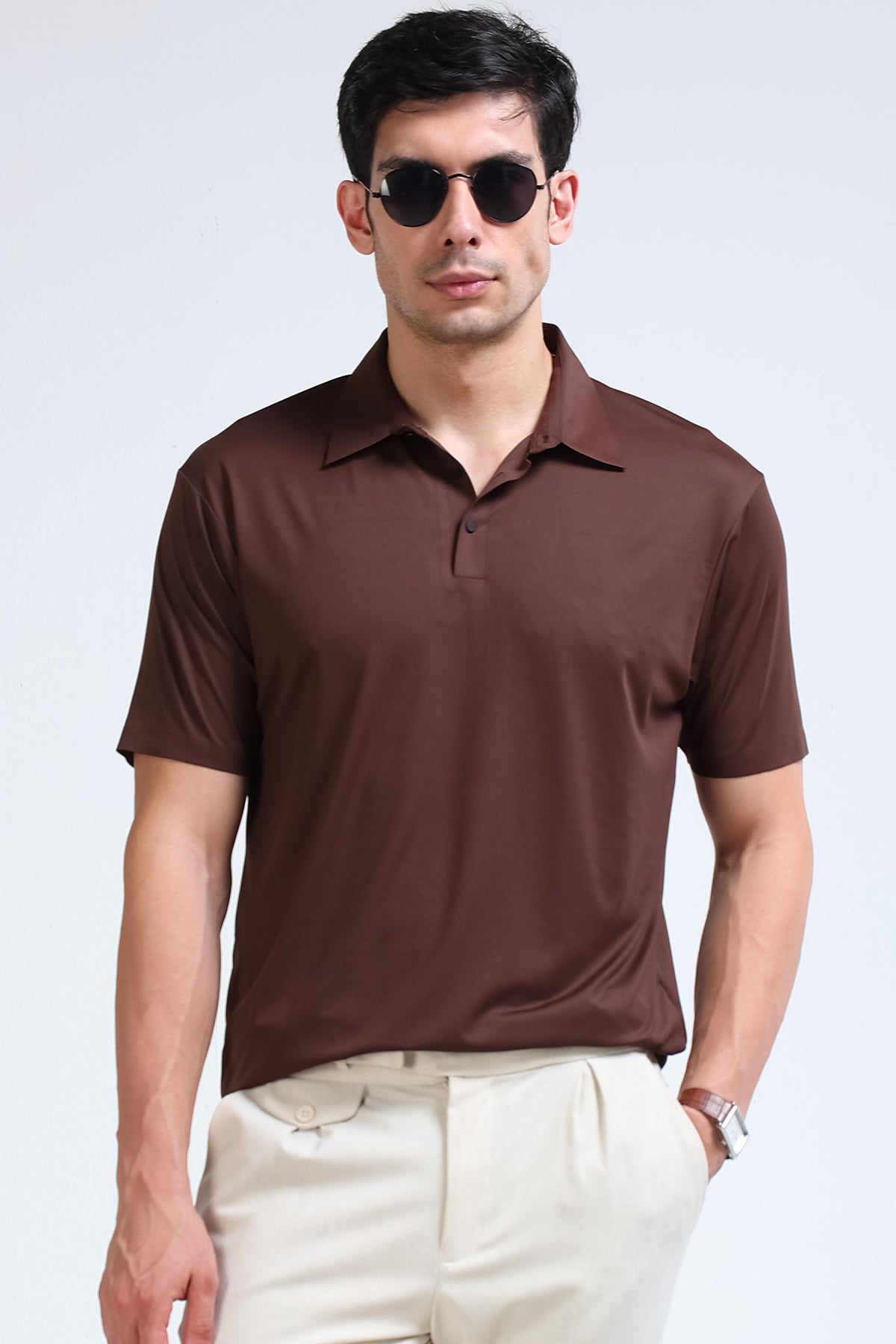 Brown Polo T-Shirt - Slim Fit
